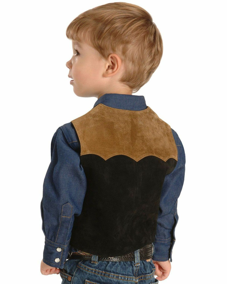 Kids * | New Roper Boys' Western Suede Vest 7-12