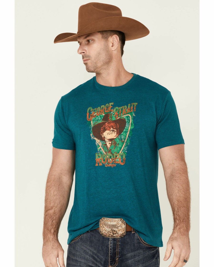 Men * | Special Offers Wrangler Men'S Heather Cayn Pepper Gs Rodeo Graphic Short Sleeve T-Shirt