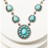 Women * | Official Shyanne Women'S Silver & Turquoise Concho Statement Necklace