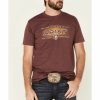 Men * | Sale Online Ariat Men'S Burgundy Premium Wave Logo Short Sleeve T-Shirt