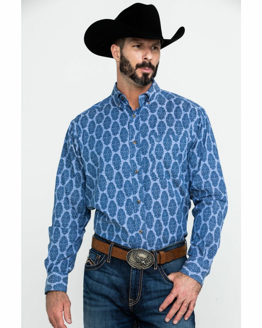 Men * | Cut Price Ariat Men'S Ajax Stretch Paisley Print Long Sleeve Western Shirt