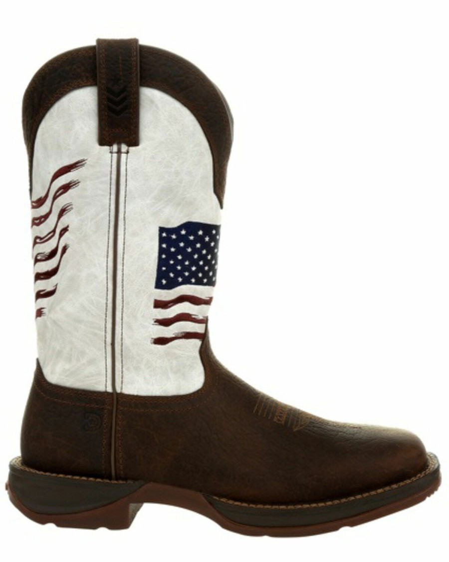 Men * | Cut Price Durango Men'S Flag Embroidery Western Boots Square Toe