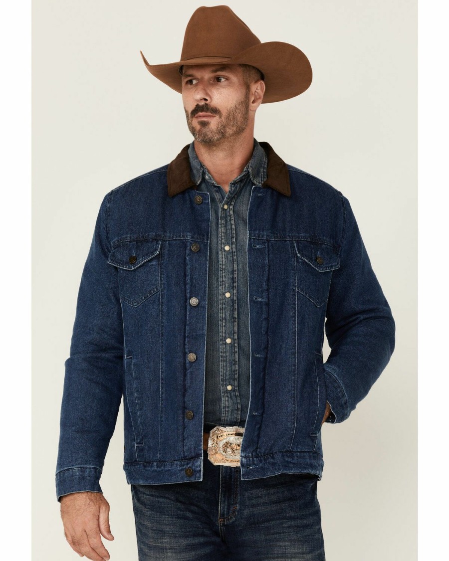 Gifts * | Official Cody James Men'S Grand Teton 3.0 Sherpa-Lined Button-Front Denim Jacket