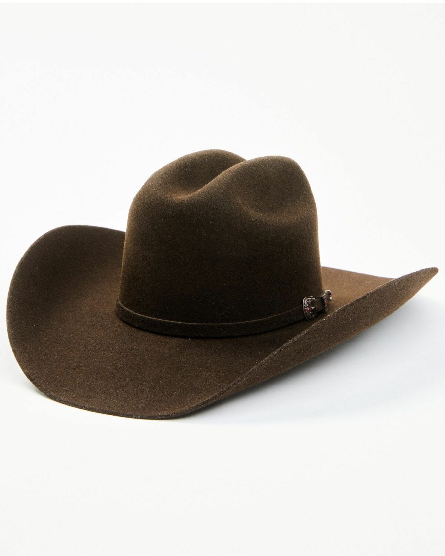 Men * | Official Cody James Men'S 5X Self Band Cattleman Fur Blend Western Hat Brown