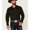 Gifts * | New Cody James Men'S Olive Workhorse Plaid Long Sleeve Snap Western Flannel Shirt