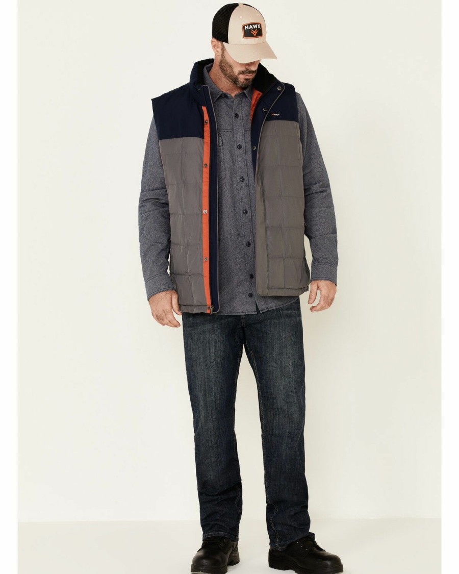 Men * | Top Selling Hawx Men'S Grey Colorblock Whistler Insulated Work Vest