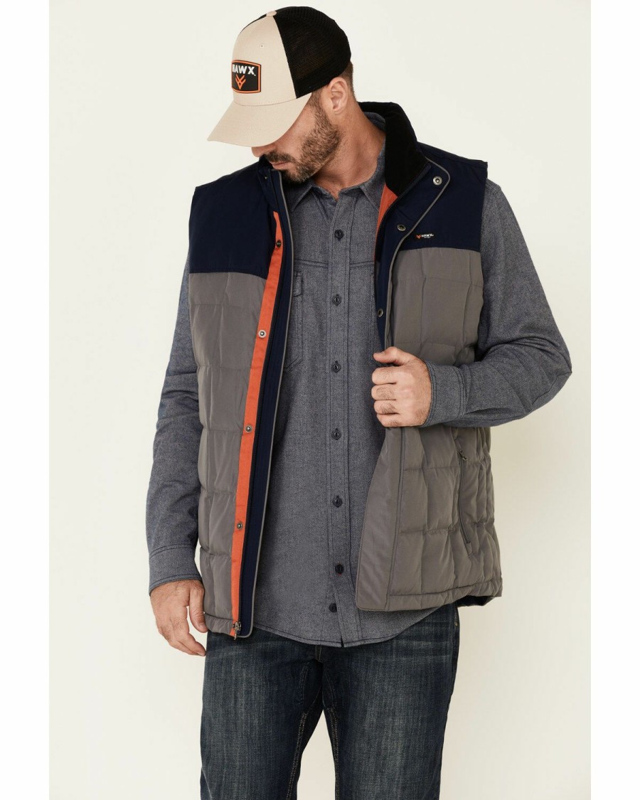 Men * | Top Selling Hawx Men'S Grey Colorblock Whistler Insulated Work Vest