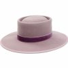 Women * | Cheap Shyanne Women'S Light Purple Telescope Boater Wool Felt Western Hat