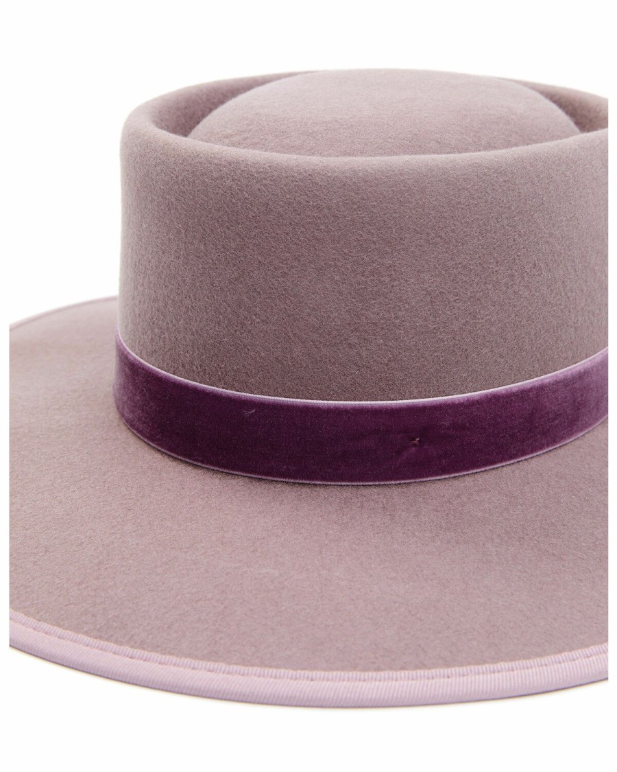 Women * | Cheap Shyanne Women'S Light Purple Telescope Boater Wool Felt Western Hat