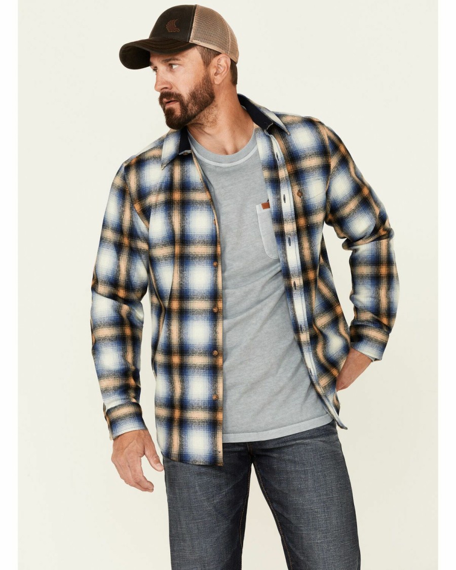 Men * | Special Offers Pendleton Men'Strail Large Ombre Plaid Long Sleeve Button-Down Western Shirt