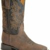 Men * | Premium Stetson Men'S Obadiah Sanded Vamp Performance Western Boots Wide Square Toe