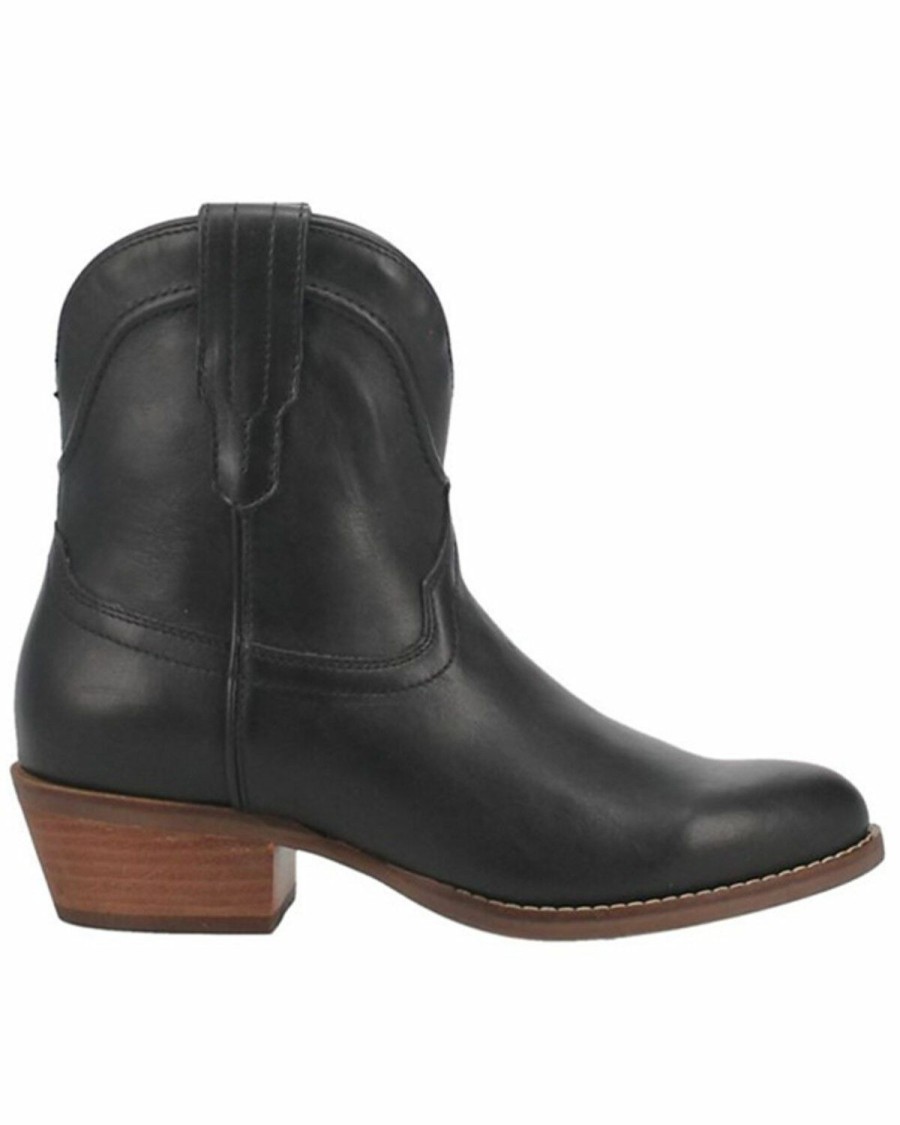 Women * | Official Dingo Women'S Seguaro Black Leather Western Bootie Round Toe