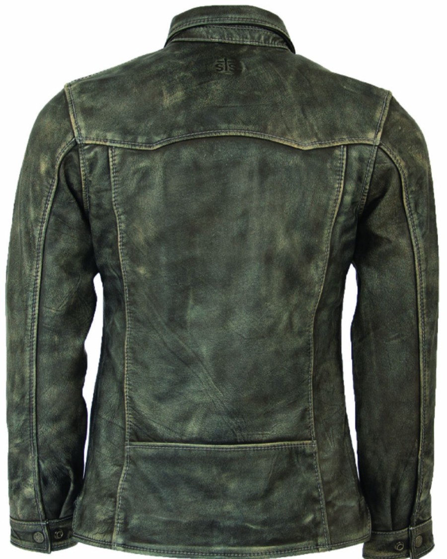 Men * | Sts Ranchwear By Carroll Premium Sts Ranchwear Men'S Grey The Ranch Hand Leather Jacket