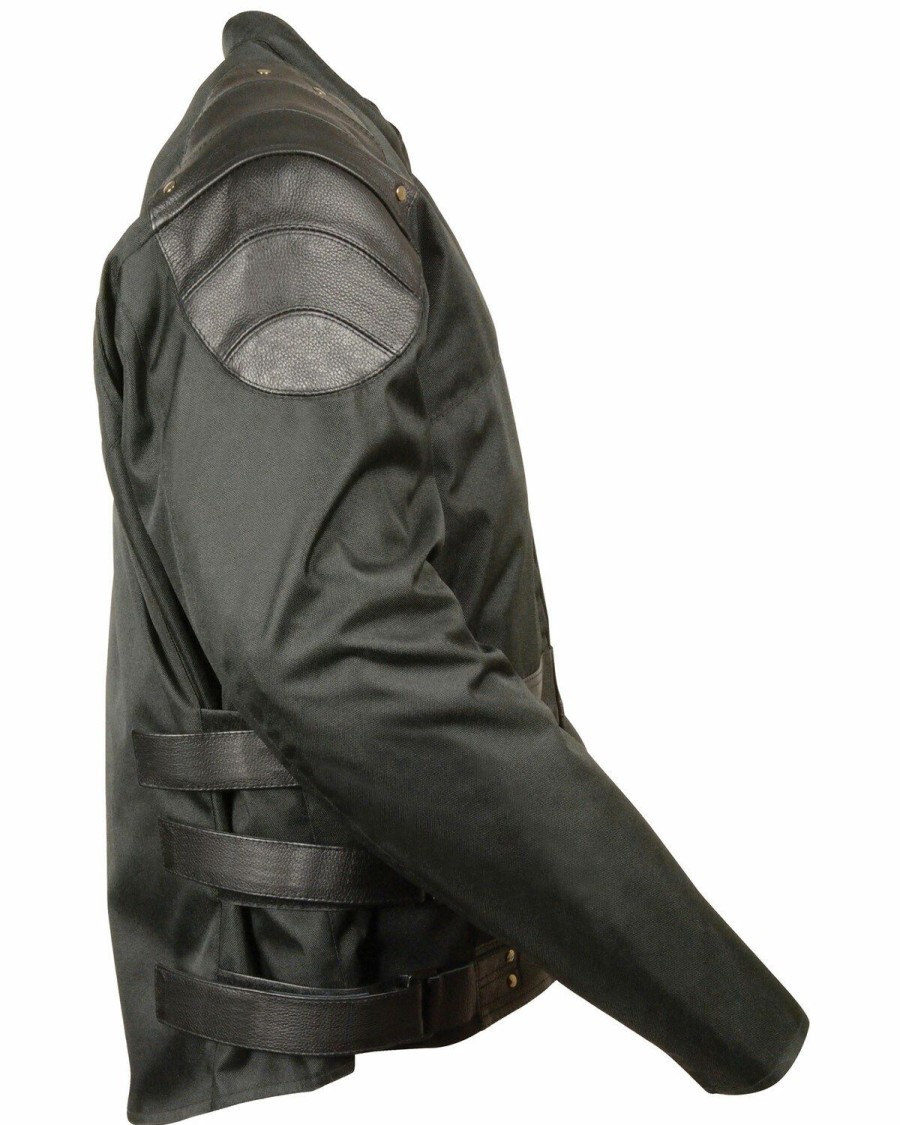 Men * | Discount Milwaukee Leather Men'S Assault Style Leather/Textile Racer Jacket Big & Tall