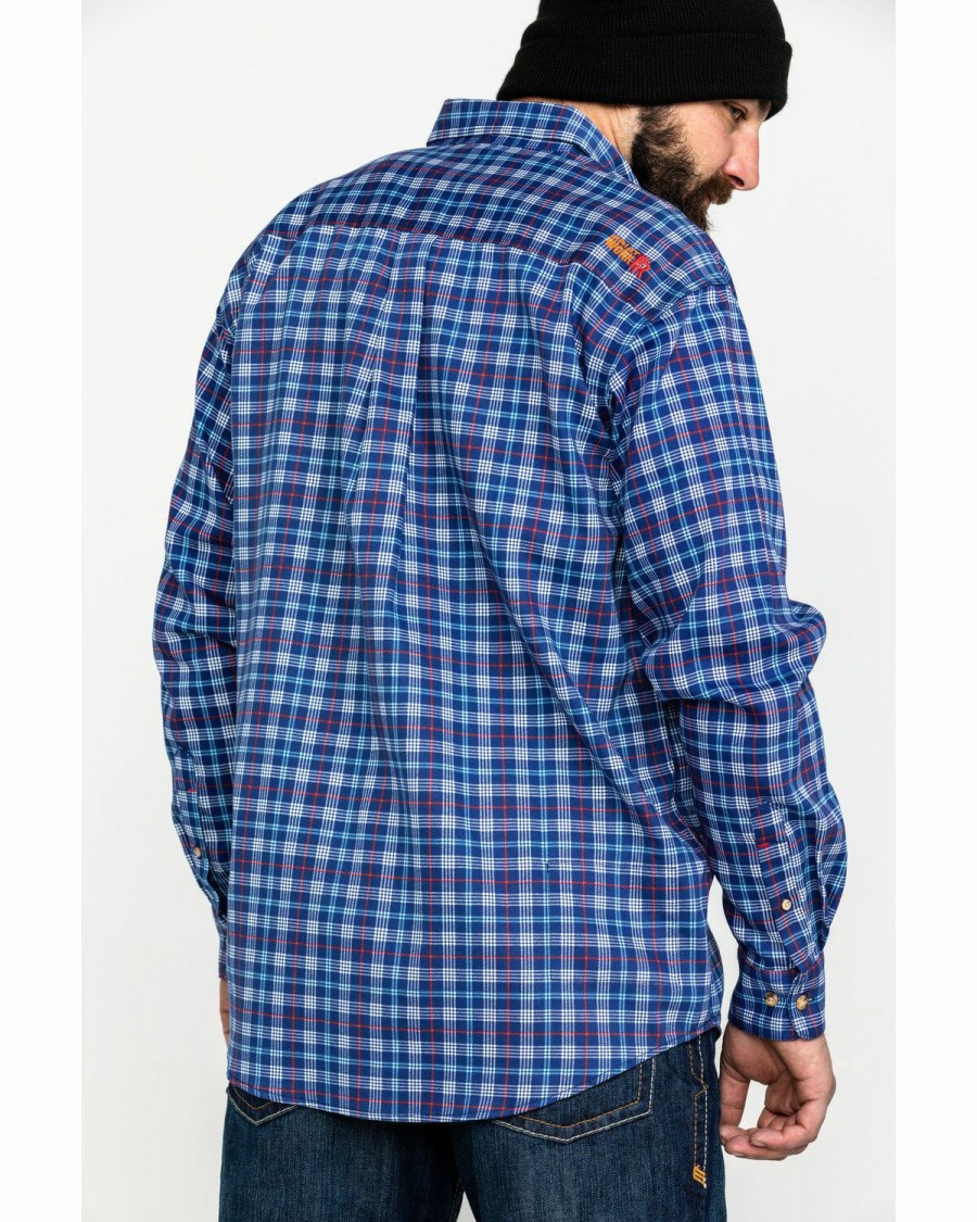 Men * | Special Offers Ariat Men'S Collins Fr Plaid Button Long Sleeve Work Shirt