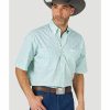 Men * | Sale Online George Strait By Wrangler Men'S Sea Paisley Print Short Sleeve Button-Down Western Shirt