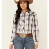 Women * | Discount Roper Women'S Multi Plaid Embroidered Back Yoke Long Sleeve Snap Western Core Shirt