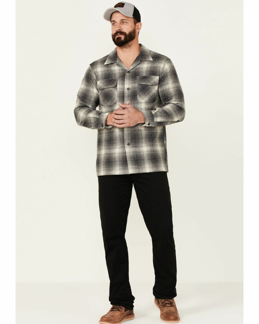 Men * | Cheap Pendleton Men'S Board Ombre Plaid Long Sleeve Button-Down Western Shirt