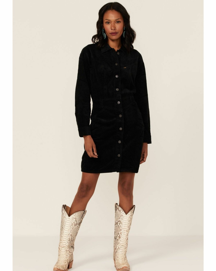 Women * | Best Sellers Wrangler Women'S Buttoned Front Shirtdress