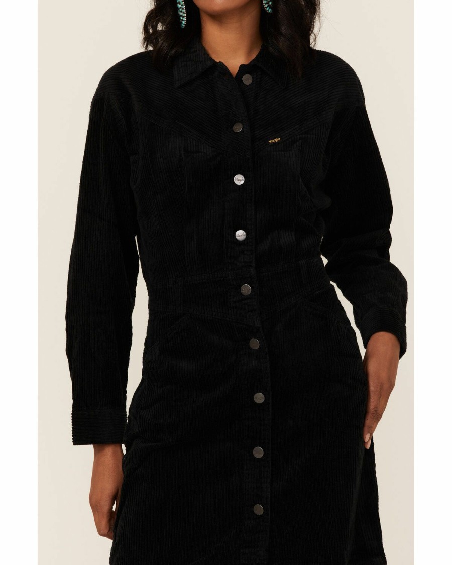 Women * | Best Sellers Wrangler Women'S Buttoned Front Shirtdress