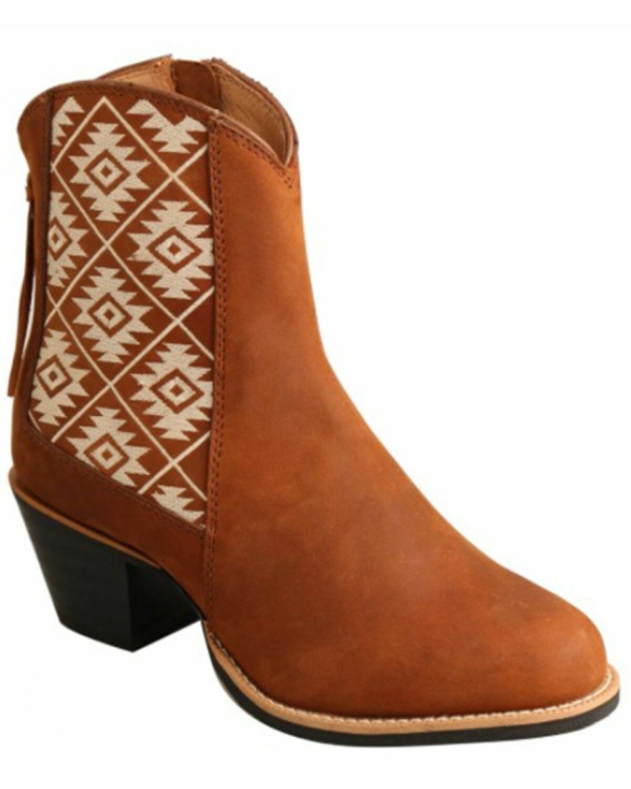 Women * | Unique Twisted X Women'S Southwestern Printed Full-Grain Leather Western Booties Round Toe