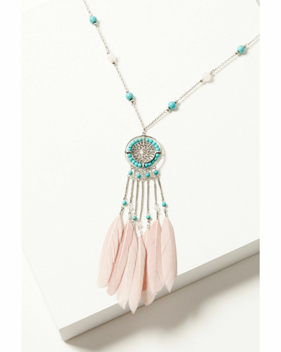 Women * | Sale Online Shyanne Women'S Prism Skies Feather Beaded Tassel Necklace