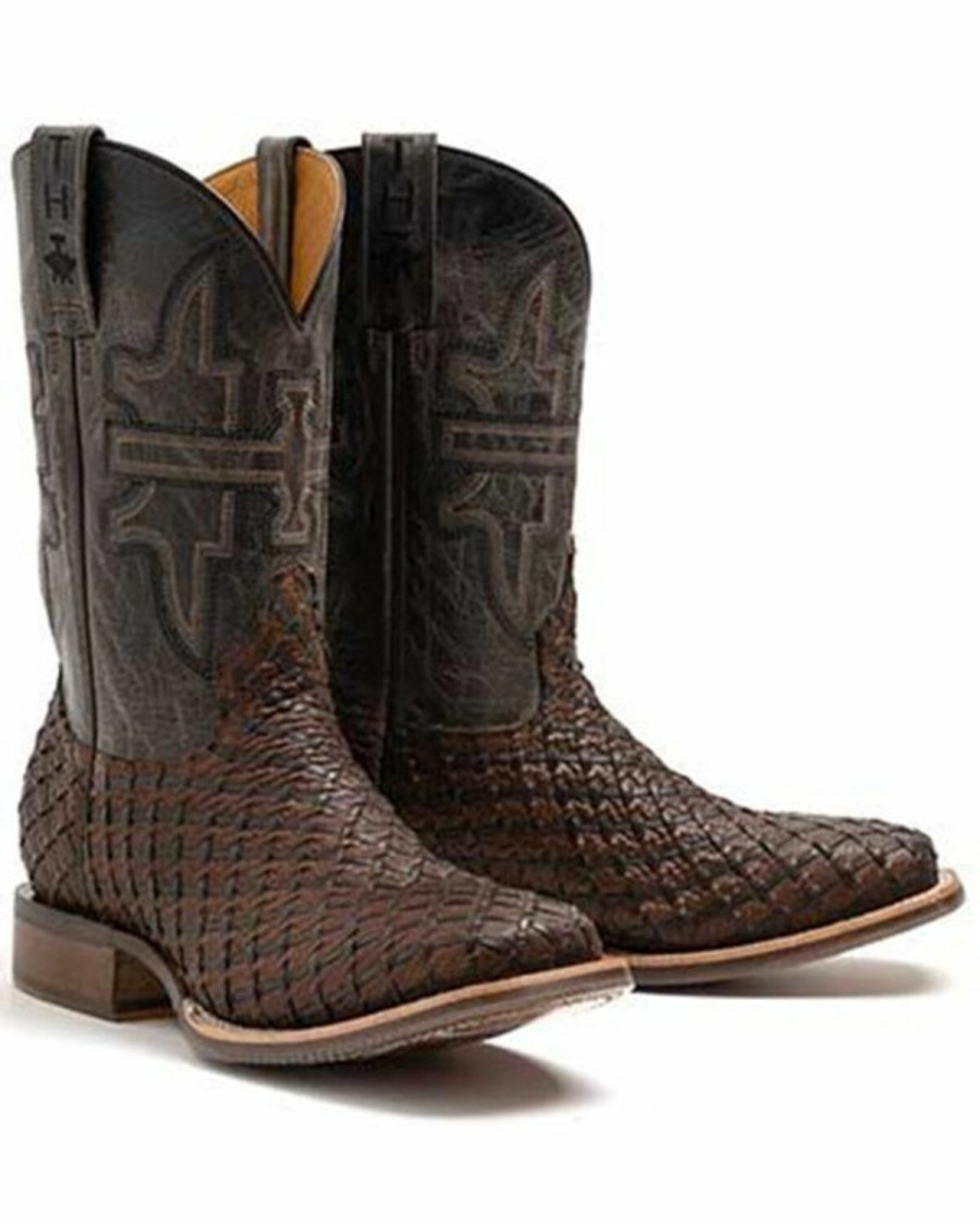 Men * | New Tin Haul Men'S Son Of A Buck Western Boots Broad Square Toe