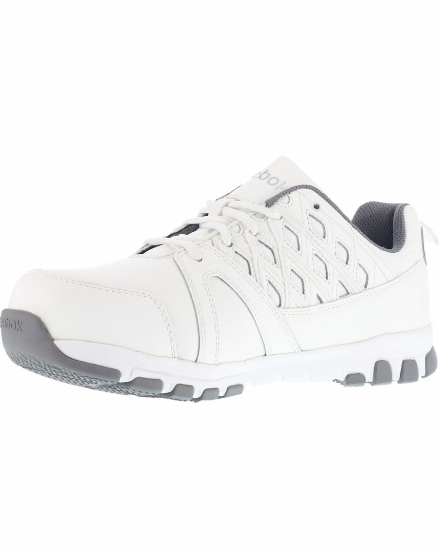 Men * | Premium Reebok Men'S Leather And Microweb Athletic Oxfords Steel Toe