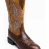 Men * | Discount Ariat Barrel Brown Stockman Cowboy Boots Round Toe