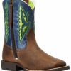 Kids * | Top Selling Ariat Boys' Koel Venttek Easy Fit Rowdy Rust & Daring Indigo Full-Grain Western Boot Wide Square Toe