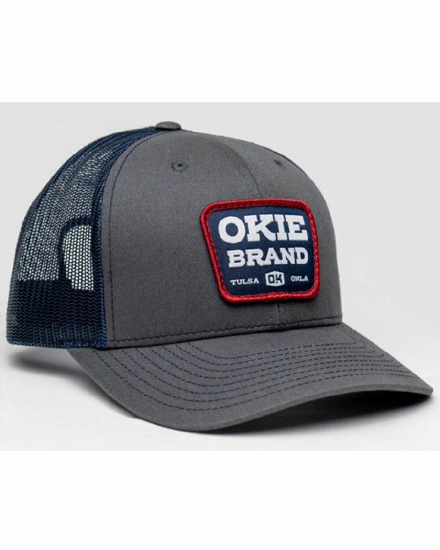 Men * | Bestsellers Okie Men'S Dalton Logo Patch Mesh-Back Ball Cap