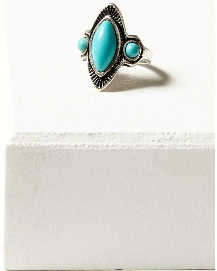 Women * | Exquisite Gifts Shyanne Women'S Labra Moon & Turquoise Ring Set