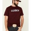 Men * | Sale Online Hooey Men'S Burgundy Flag Logo Graphic T-Shirt