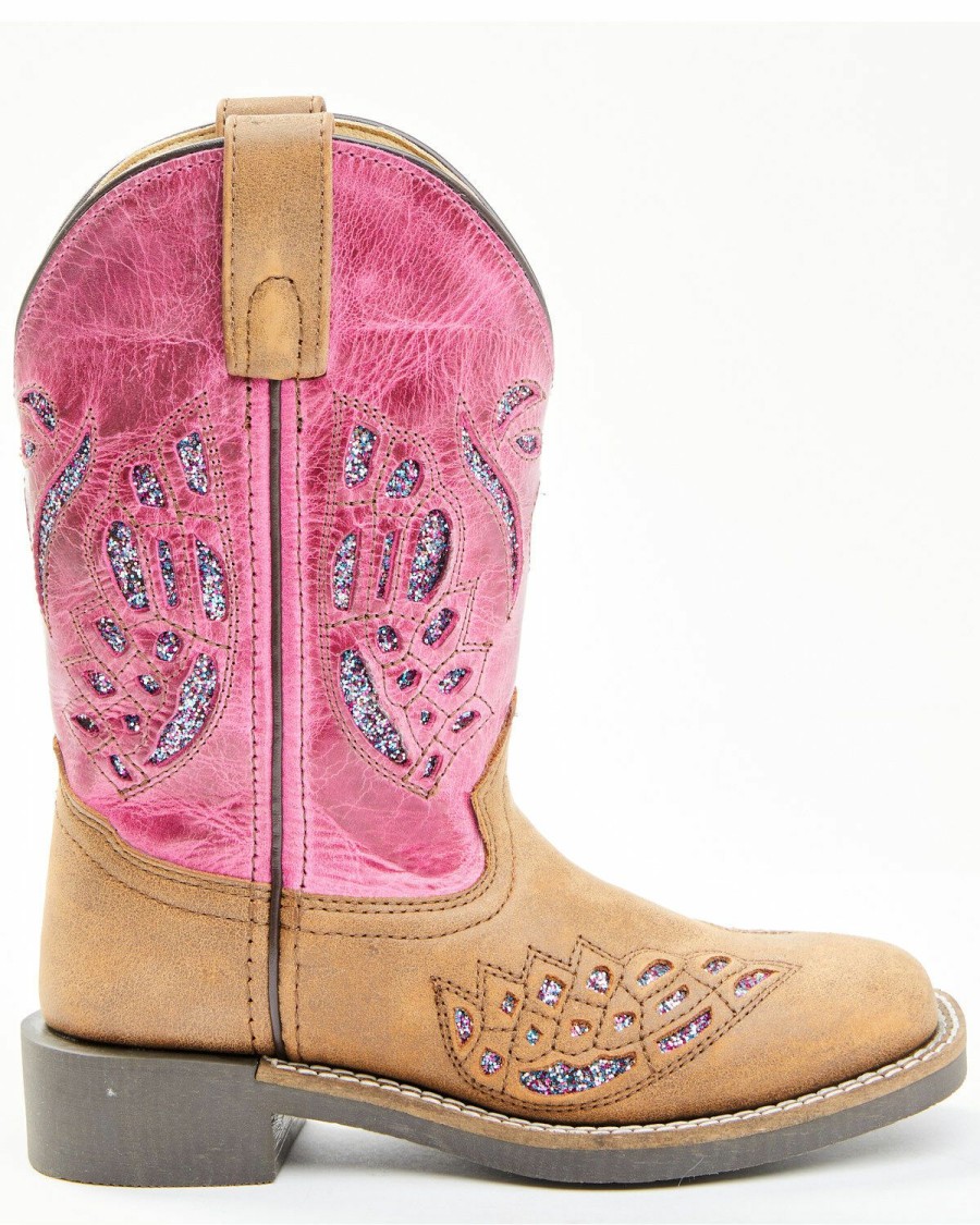 Kids * | Exquisite Gifts Shyanne Girls' Chloe Glitter Western Boots Square Toe