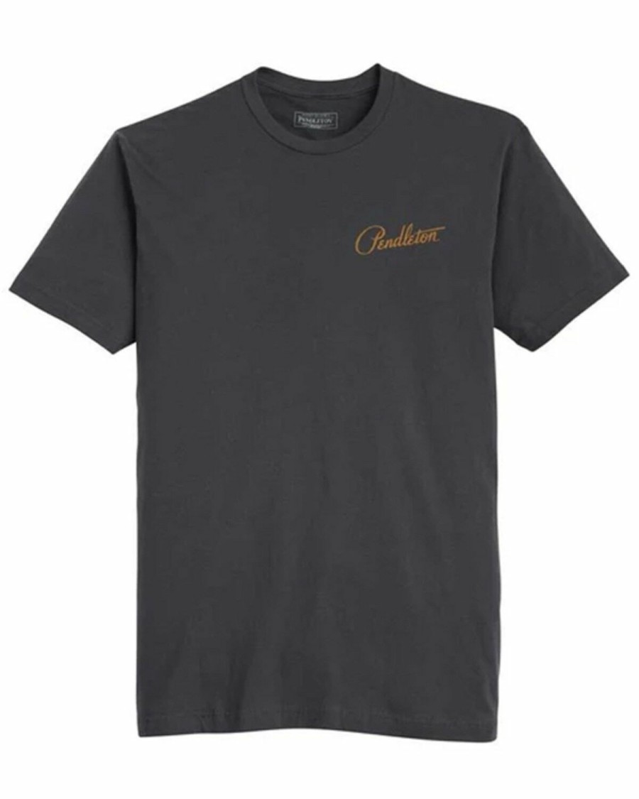 Men * | Official Pendleton Men'S Base Camp Logo Graphic Short Sleeve T-Shirt Black