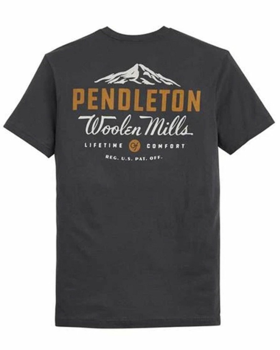 Men * | Official Pendleton Men'S Base Camp Logo Graphic Short Sleeve T-Shirt Black