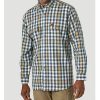 Men * | Hot Selling Wrangler Riggs Men'S Forman Multi Plaid Long Sleeve Button-Down Work Shirt