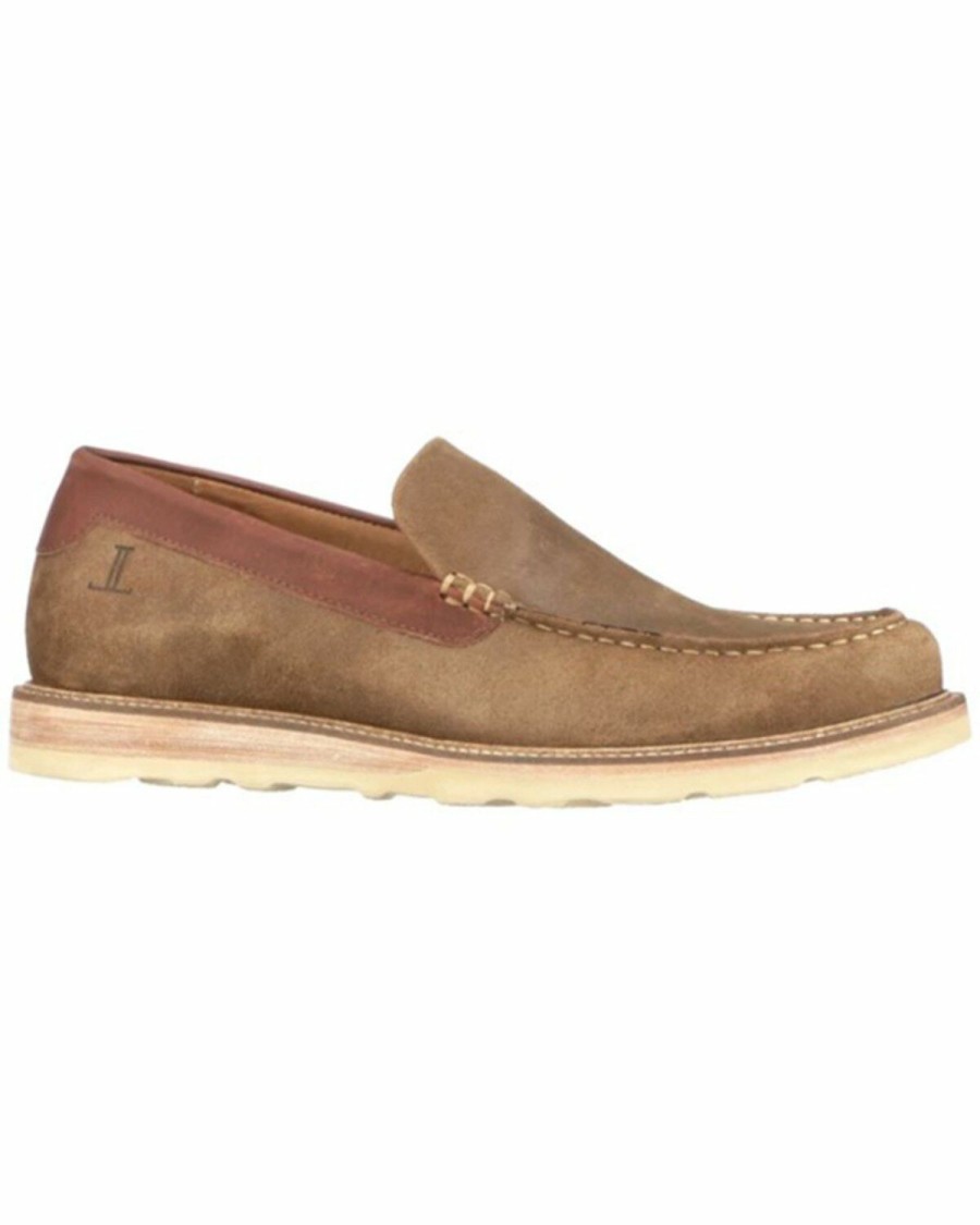 Men * | Premium Lucchese Men'S Olive Suede After-Ride Slip-On Casual Moccasin Moc Toe