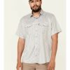 Men * | Official Hooey Men'S Light Grey Print Habitat Sol Short Sleeve Snap Western Shirt