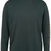 Men * | Latest Wolverine Men'S Onyx Heather Grey Logo Graphic Long Sleeve Work T-Shirt