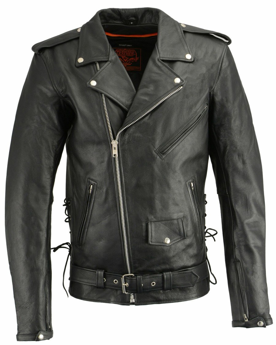 Men * | Attractive Milwaukee Leather Men'S Classic Side Lace Concealed Carry Motorcycle Jacket 3Xtall