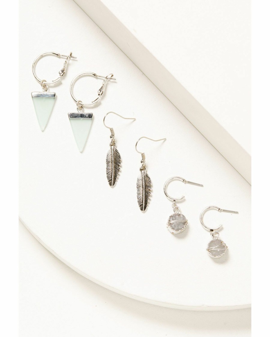 Women * | Exquisite Gifts Shyanne Women'S Semi-Precious Dangle Earrings 3-Set