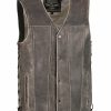 Men * | Cut Price Milwaukee Leather Men'S Grey Side Lace Vest Big 3X