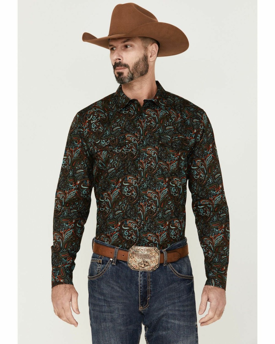 Men * | Hot Sell Cody James Men'S Miracle Floral Print Long Sleeve Snap Western Shirt Big & Tall