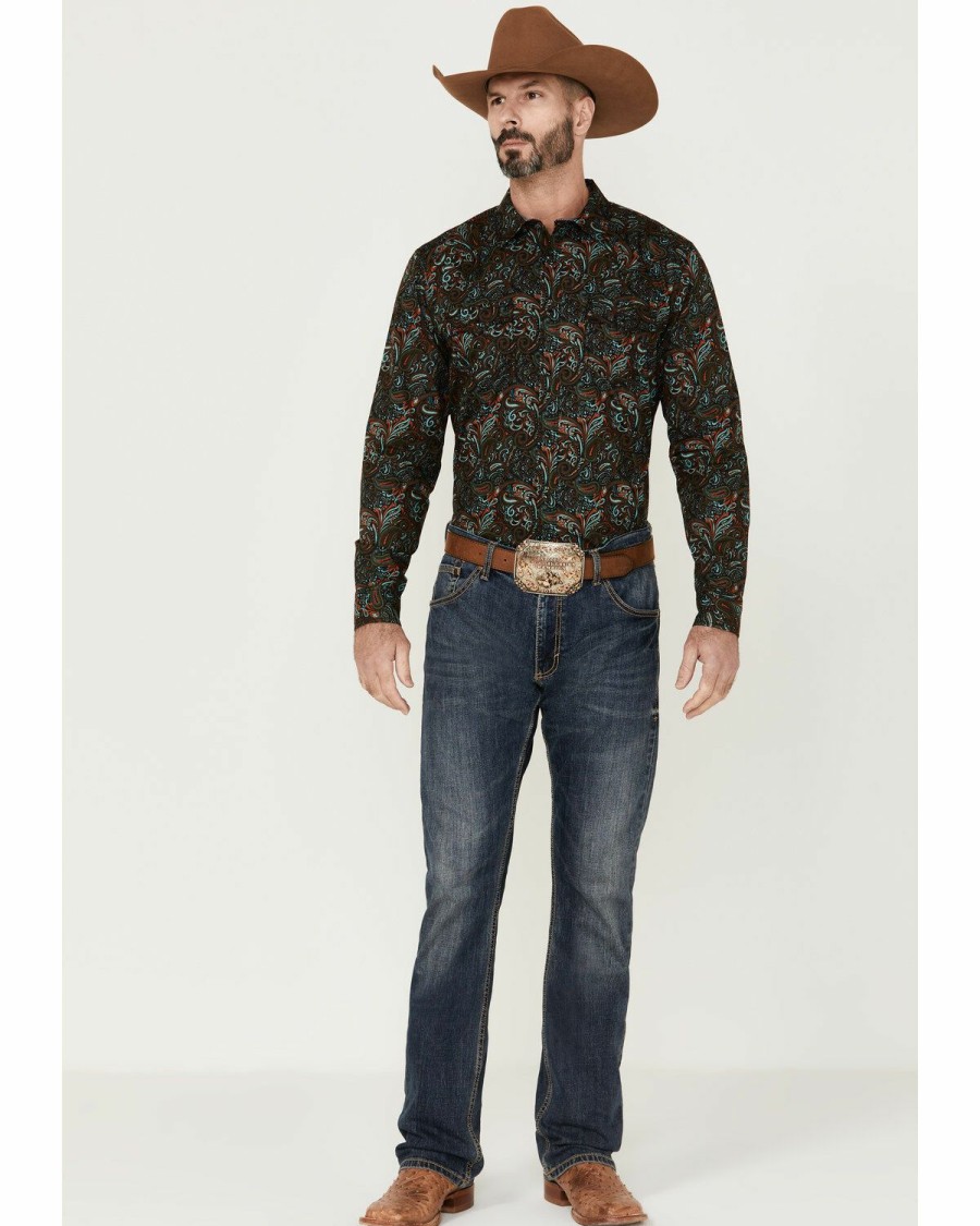 Men * | Hot Sell Cody James Men'S Miracle Floral Print Long Sleeve Snap Western Shirt Big & Tall