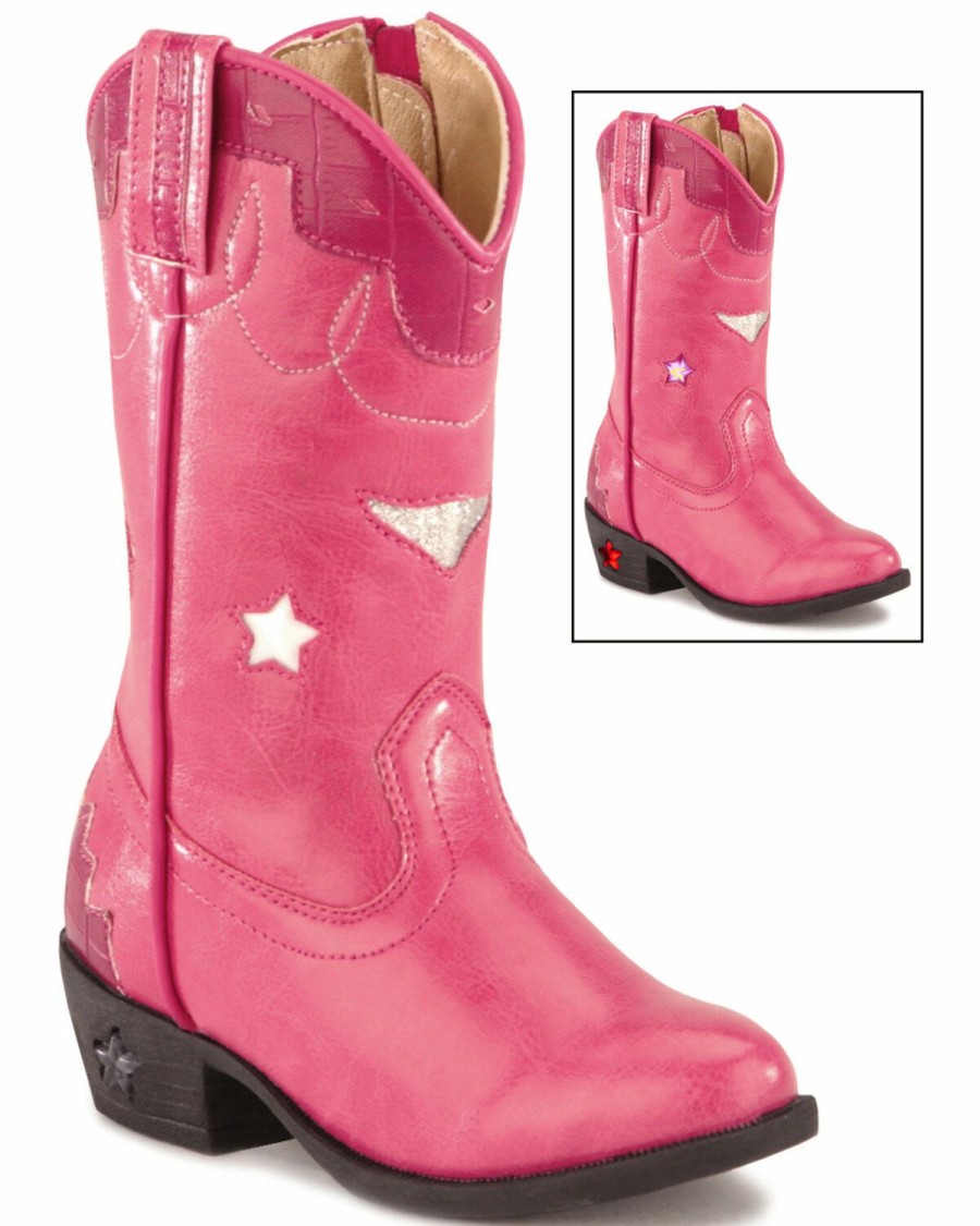 Kids * | Cut Price Smoky Mountain Toddler Girls' Stars Light Up Pink Boots Medium Toe