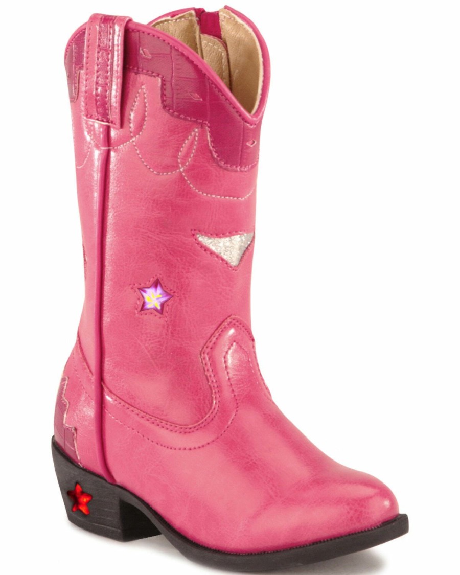 Kids * | Cut Price Smoky Mountain Toddler Girls' Stars Light Up Pink Boots Medium Toe